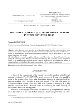 the impact of joints` quality on their strength in st 3150 conveyor belts