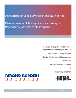 Assessment!of!Child!Survivors!of!Restavèk!in!Haiti:!! ! Development