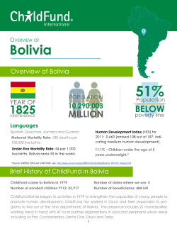 Bolivia Country Field Report