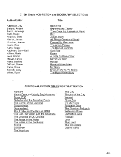 7. 6th Grade NON-FICTION and BIOGRAPHY