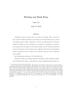Herding and Bank Runs - University of Missouri