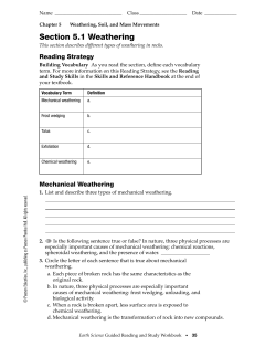 Section 5.1 Weathering