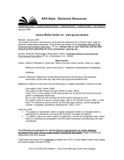 APA Style: Electronic Resources