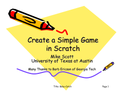 Creating a Simple Game in Scratch