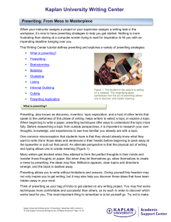 Prewriting: From Mess to Masterpiece