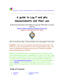 A guide to Log P and pKa measurements and