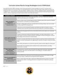 Corrective Action Plan for George Washington Carver STEM School