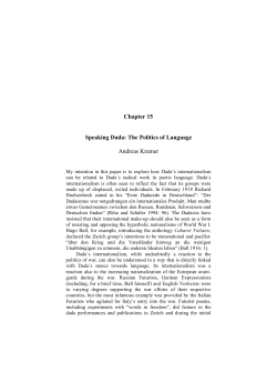 Chapter 15 Speaking Dada: The Politics of Language Andreas Kramer