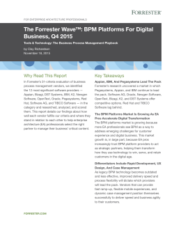 The Forrester Wave&trade;: BPM Platforms For Digital Business, Q4 2015