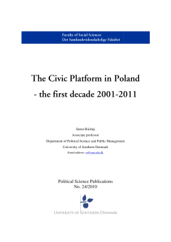 The Civic Platform in - the first decade 200 The Civic Platform