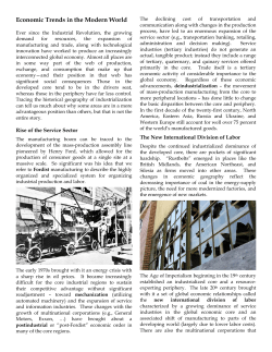 Economic Trends in the Modern World