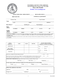 WYOMING COUNTY CIVIL SERVICE