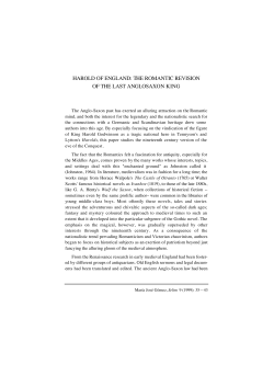 HAROLD OF ENGLAND: THE ROMANTIC REVISION OF THE LAST