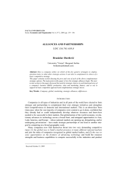 ALLIANCES AND PARTNERSHIPS UDC