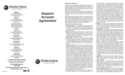 Deposit Account Agreement