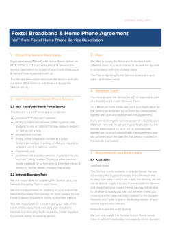Service Description: Foxtel Home Phone (nbn&trade; bundles)