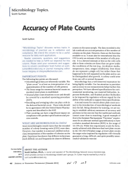 Accuracy of Plate Counts
