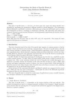 Determining the Ratio of Specific Heats of Gases using