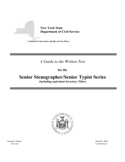 Senior Stenographer/Senior Typist Series