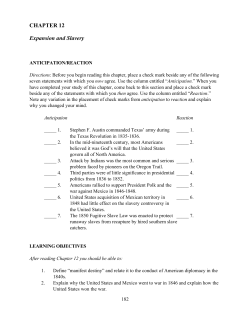 CHAPTER 12 Expansion and Slavery