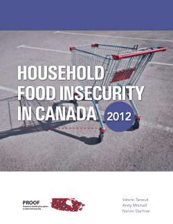 Household food insecurity in Canada, 2012
