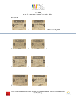 Fractions Write all answers in fraction form and in dollars Example 1