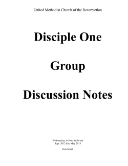 Disciple One Group Discussion Notes