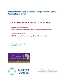 A Handbook on Mali`s 2012-2013 Crisis