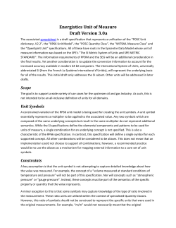 Energistics Unit of Measure Draft Version 3.0a