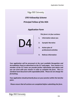 CPD Fellowship Scheme Principal Fellow of the HEA Application Form