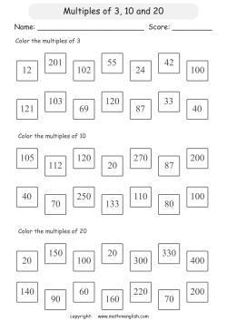 Multiples of 3, 10 and 20