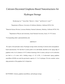 Calcium-Decorated Graphene-Based