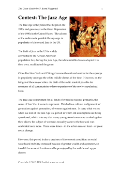 Context: The Jazz Age