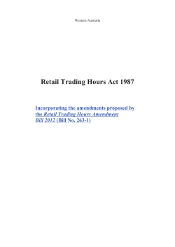 Retail Trading Hours Act 1987 - Parliament of Western Australia