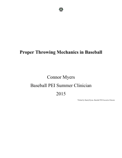 Proper Throwing Mechanics in Baseball Connor Myers Baseball PEI