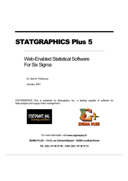 STATGRAPHICS Plus5