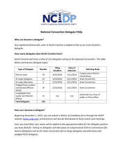 National Convention Delegate FAQs