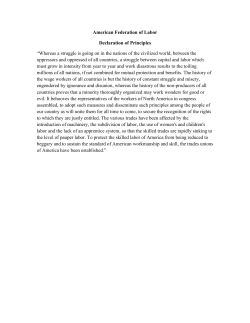 American Federation of Labor Declaration of Principles &ldquo;Whereas a