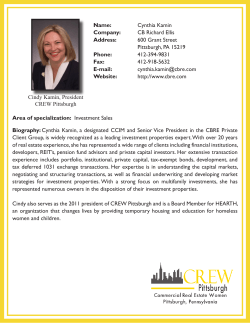 Name: Cynthia Kamin Company: CB Richard Ellis Address: 600