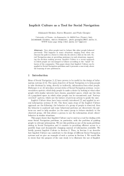 Implicit Culture as a Tool for Social Navigation