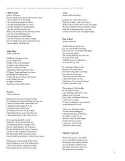 Memorial Prose and Poetry, Collected by Donna Belk