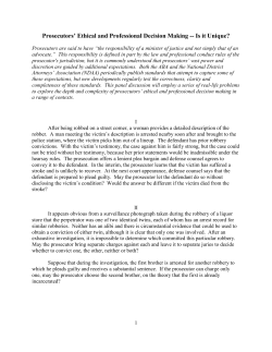 Prosecutors` Ethical and Professional Decision Making -