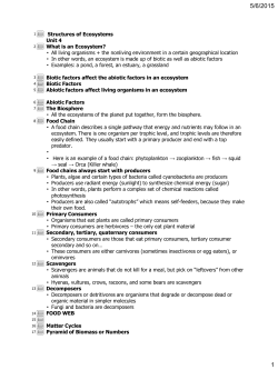 Unit 4 Structures of Ecosystems