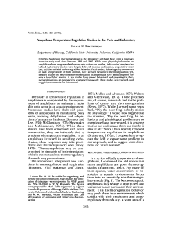 Amphibian Temperature Regulation Studies in the Field and