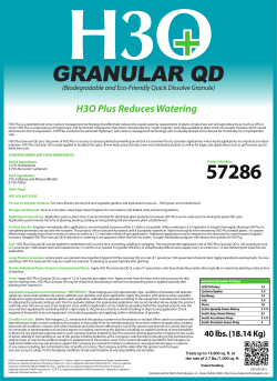 H3O Plus Reduces Watering