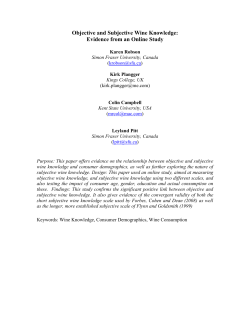 Objective and Subjective Wine Knowledge: Evidence from an Online