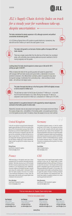 JLL`s Supply Chain Activity Index on track for a steady