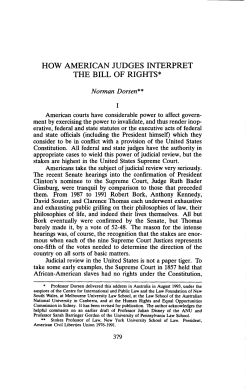 HOW AMERICAN JUDGES INTERPRET THE BILL OF RIGHTS*