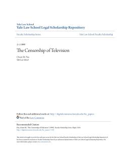 The Censorship of Television - Yale Law School Legal Scholarship