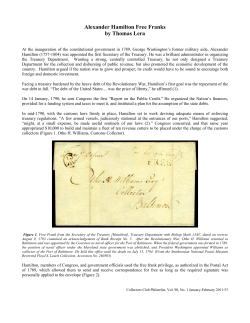 Alexander Hamilton Free Franks by Thomas Lera